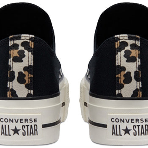 Converse -BNIB - Women's Chuck Taylor All Star Lift Low Top Black/ Fawn Leopard. - Picture 5 of 5